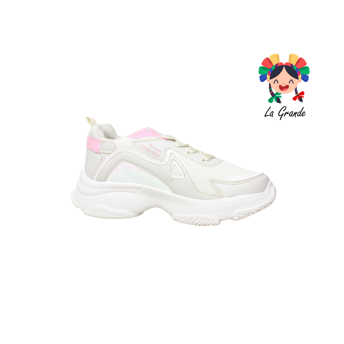 301 H-GROSS Latte Rosa Tenis Deportivo para Dama