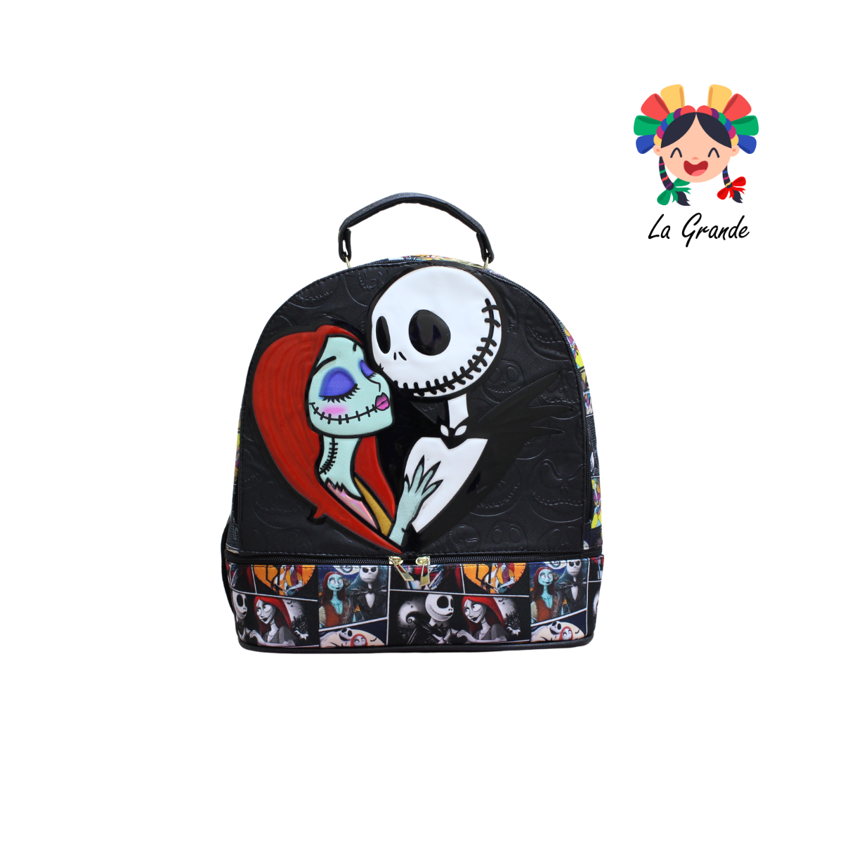 016 Pareja LUCCIANA Mochila Casual En Color Ngo/Bco/Vde Para Dama