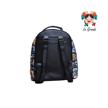 016 Pareja LUCCIANA Mochila Casual En Color Ngo/Bco/Vde Para Dama