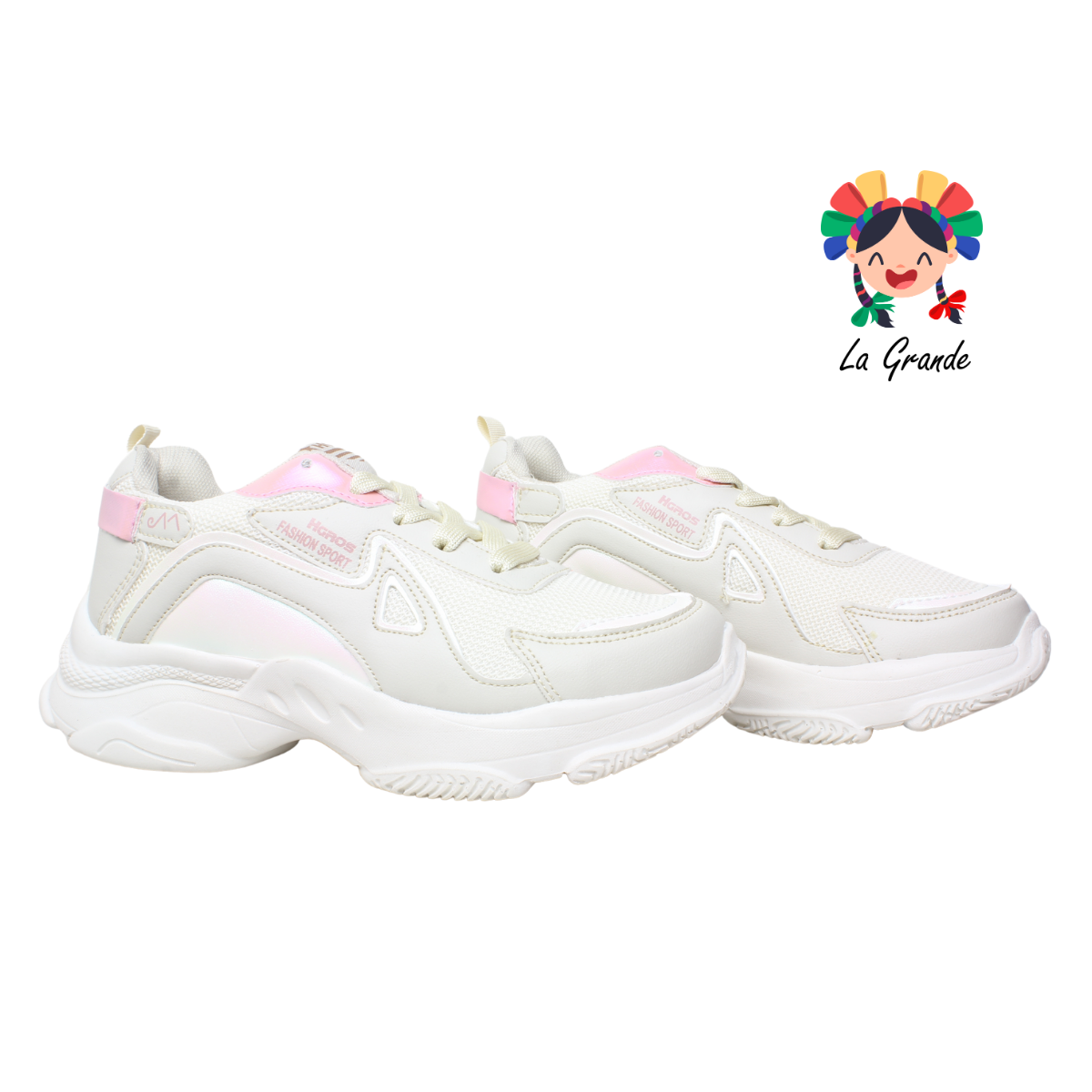 301 H-GROSS Latte Rosa Tenis Deportivo para Dama