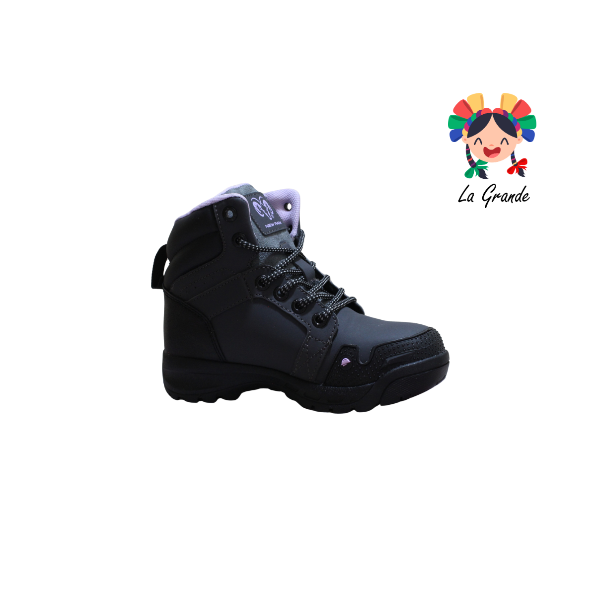 253 RAM Negro Lila Bota con Casco de Acero para Dama