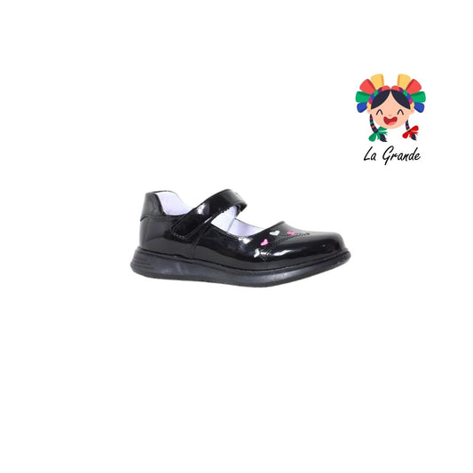 2296 DOMINIQ Negro Charol Zapato Escolar para Niña
