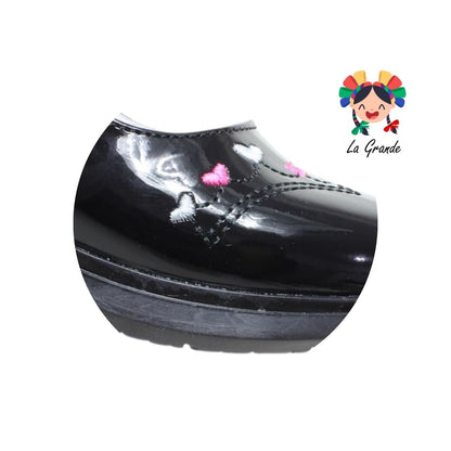 2296 DOMINIQ Negro Charol Zapato Escolar para Niña