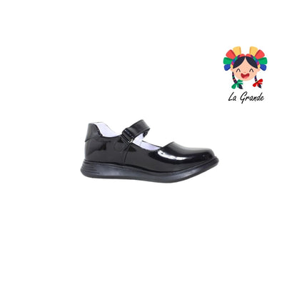 2296 DOMINIQ Negro Charol Zapato Escolar para Niña