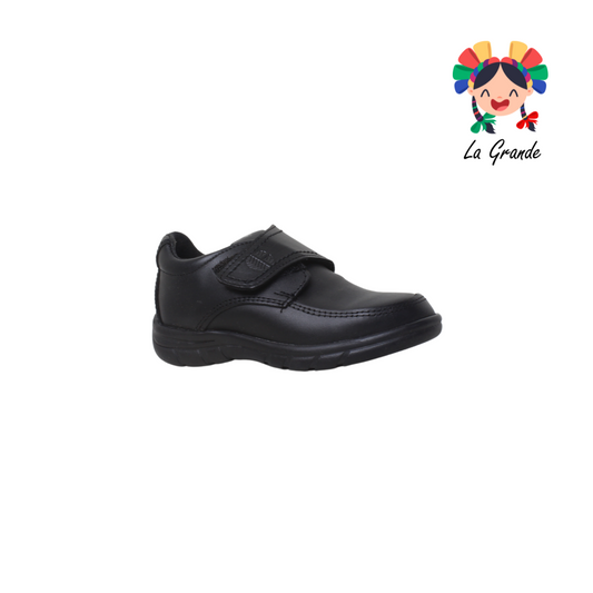 23-E-22 CONFRATELLI Negro Piel Zapato Choclo Escolar para Niño