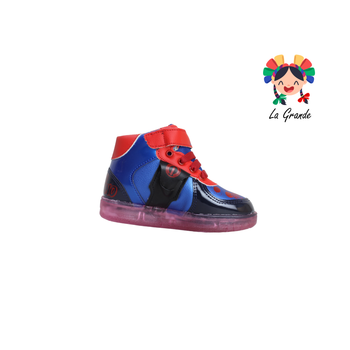 23031 CAPI ROJO ARANDANO Marino Rojo Tenis Casual con Luces Recargables para Niño