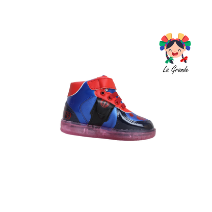 23031 CAPI ROJO ARANDANO Marino Rojo Tenis Casual con Luces Recargables para Niño