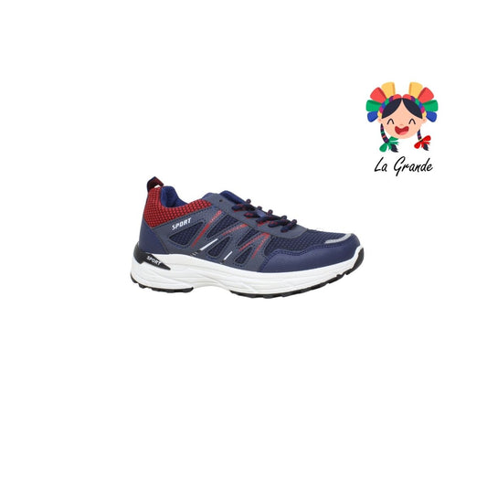 2307A-2B FOSUM Azul Rojo Tenis tipo Running para Dama, Joven y Caballero