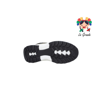 2307A-5C FOSUM Negro Amarillo Tenis tipo Running para Dama, Joven y Caballero