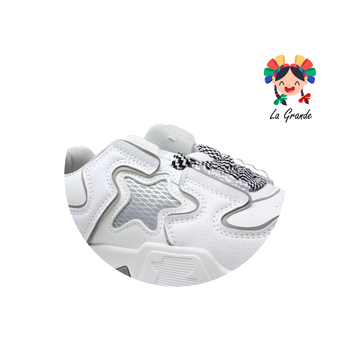 2316A-1F FOSUM Gris Blanco Sint Tenis Casual para Dama