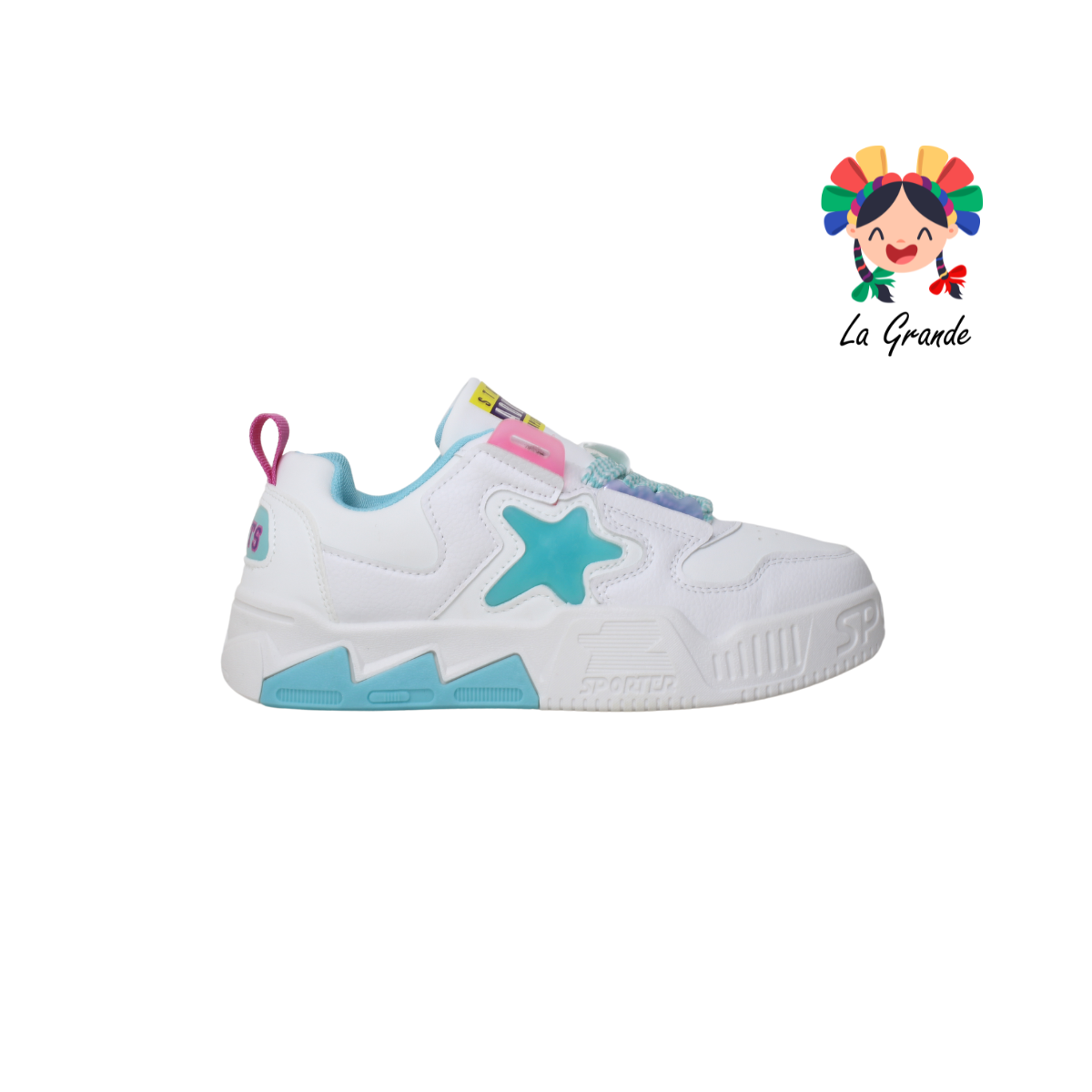2316A-1C FOSUM Blanco Azul Sint Tenis Casual para Dama