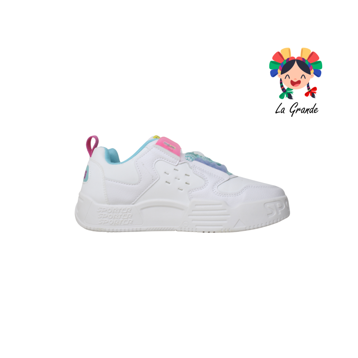 2316A-1C FOSUM Blanco Azul Sint Tenis Casual para Dama