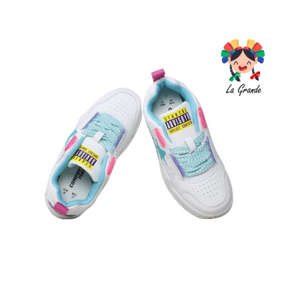 2316A-1C FOSUM Blanco Azul Sint Tenis Casual para Dama