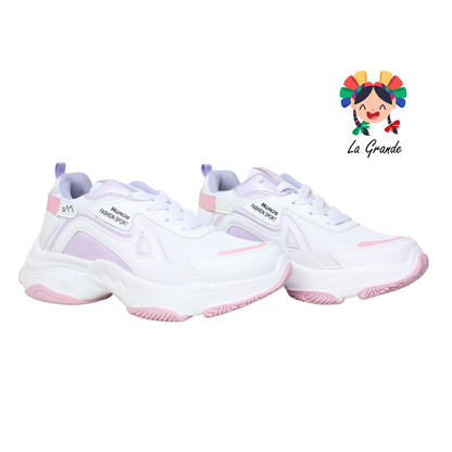 301 H-GROSS Bco Lila Rosa Tenis Deportivo para Dama