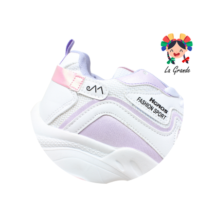 301 H-GROSS Bco Lila Rosa Tenis Deportivo para Dama