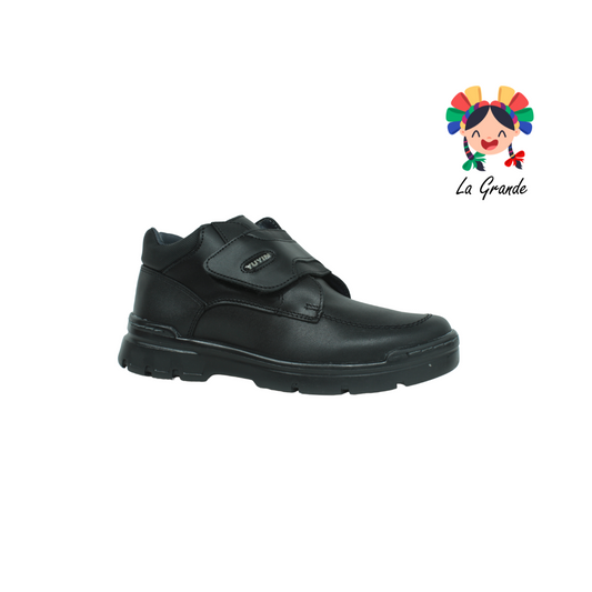 23302 YUYIN Negro Piel Zapato Escolar tipo Bota para Joven