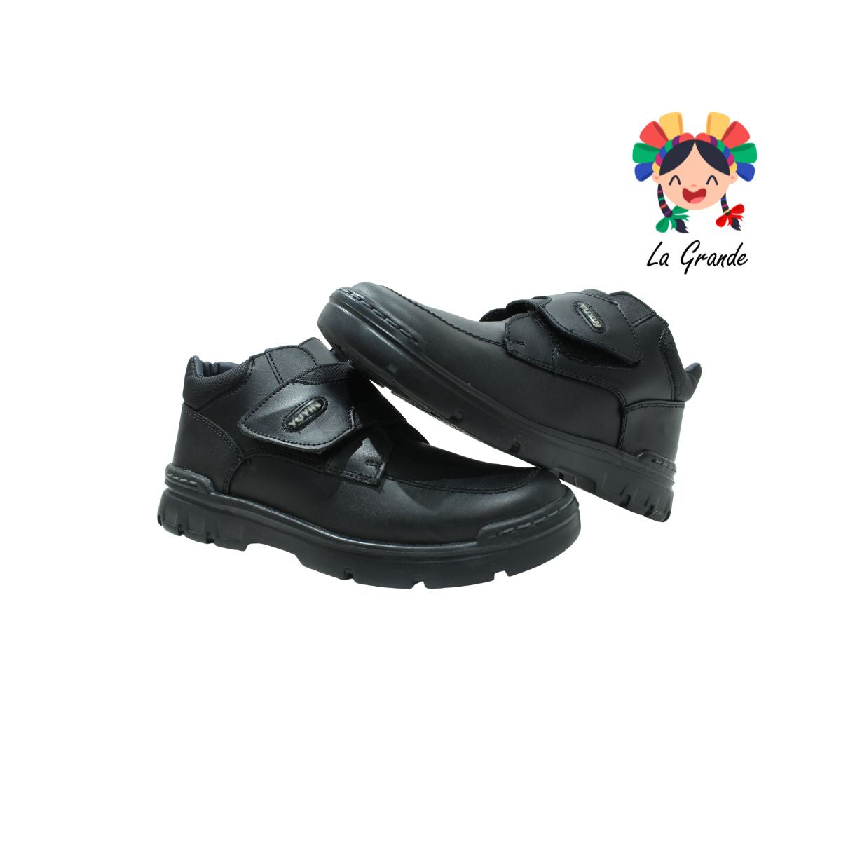 23302 YUYIN Negro Piel Zapato Escolar para Joven