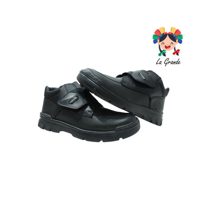 23302 YUYIN Negro Piel Zapato Escolar para Joven