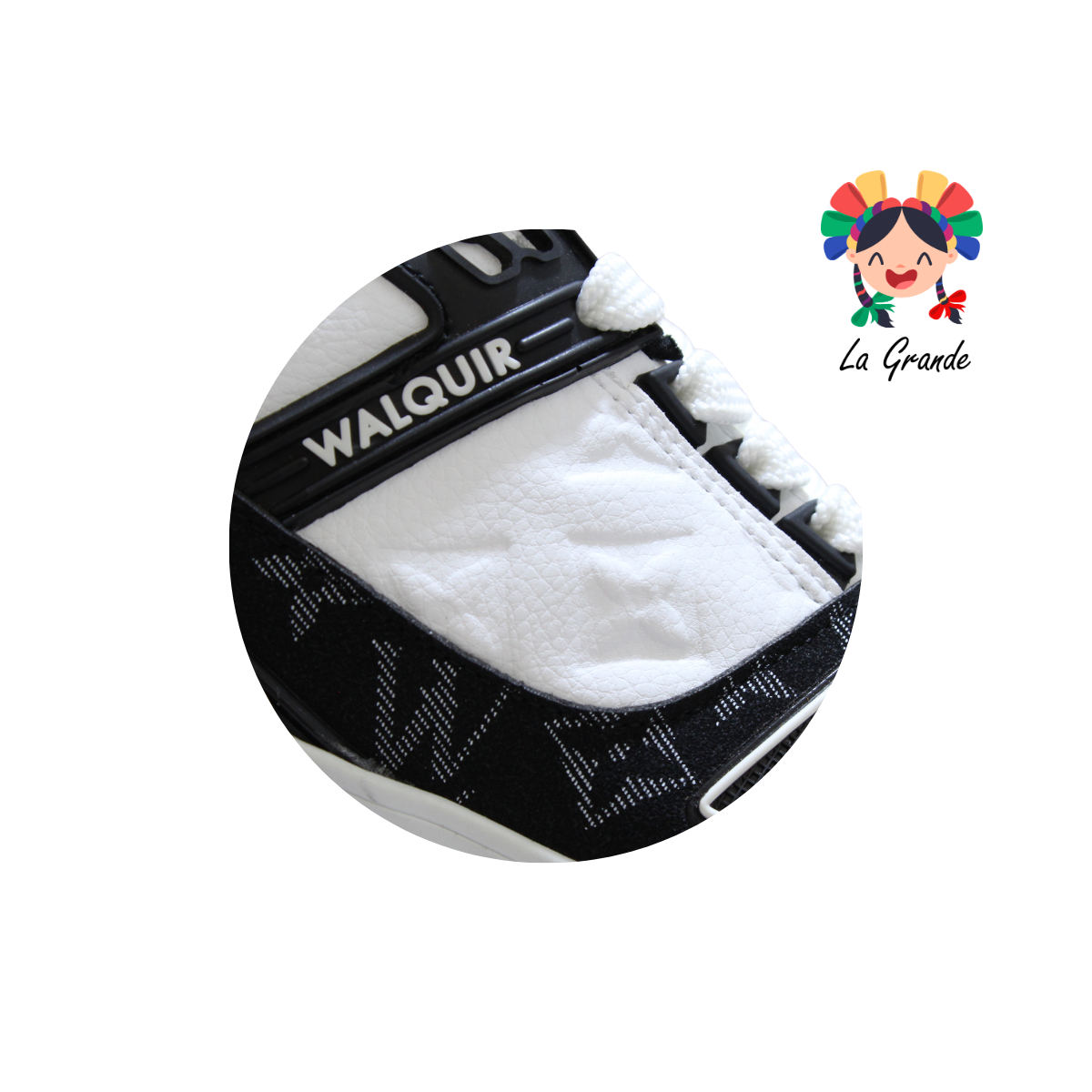 120 WALKQUIR Blanco Negro Tenis Casual para Caballero