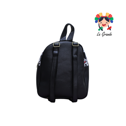 037 Ratón LUCCIANA Mochila Casual En Color Ngo/Bco Animada para Niña y Dama