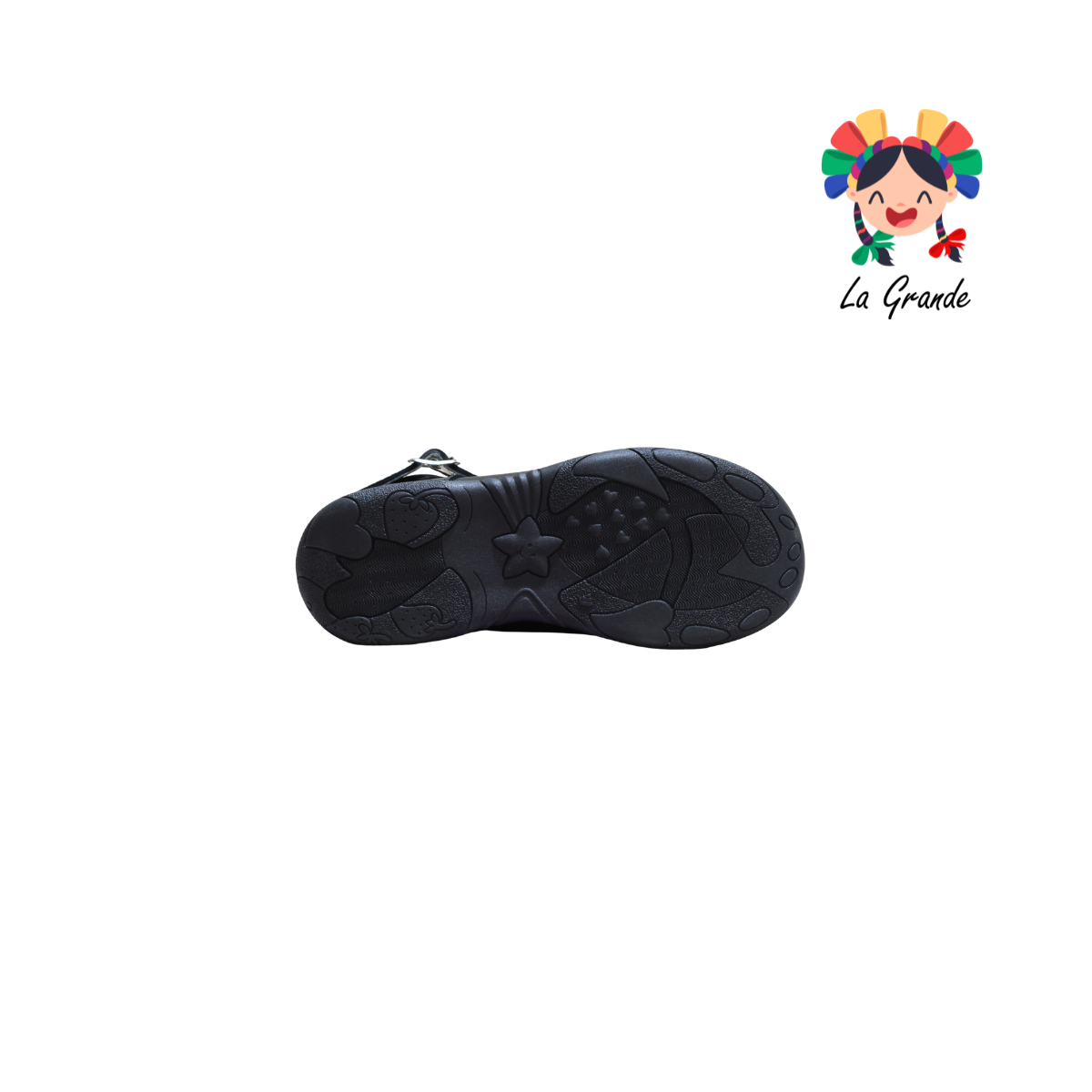 589 WIZZYZ Negro Piel Zapato Escolar para Niña