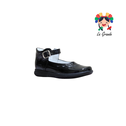 350 WIZZYZ Negro Charol Zapato Escolar para Niña