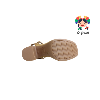 6102 SAO PAULO Camel Nobuck Sandalia de Tacón Alto para Dama