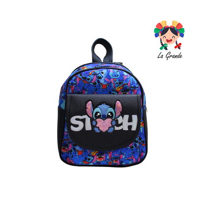 037 Ohana LUCCIANA Mochila Casual Animada En Color Ngo/Azul para Niña y Dama