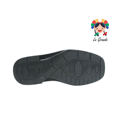 6607 BIO SHOES Negro Piel Zapato Confort para Caballero