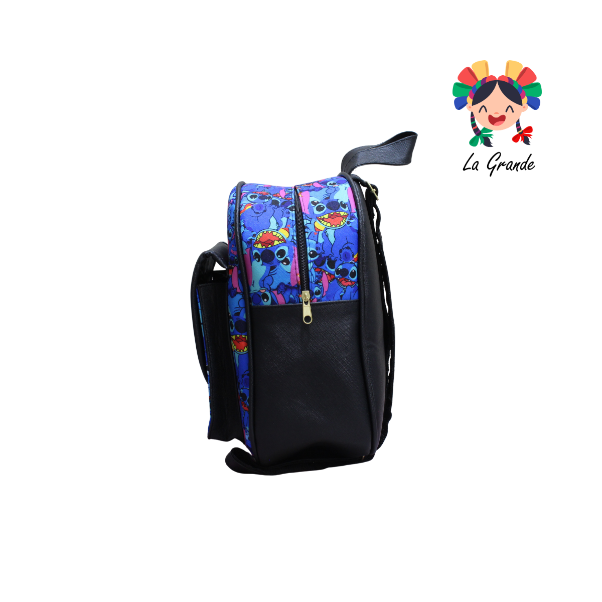 037 Ohana LUCCIANA Mochila Casual Animada En Color Ngo/Azul para Niña y Dama