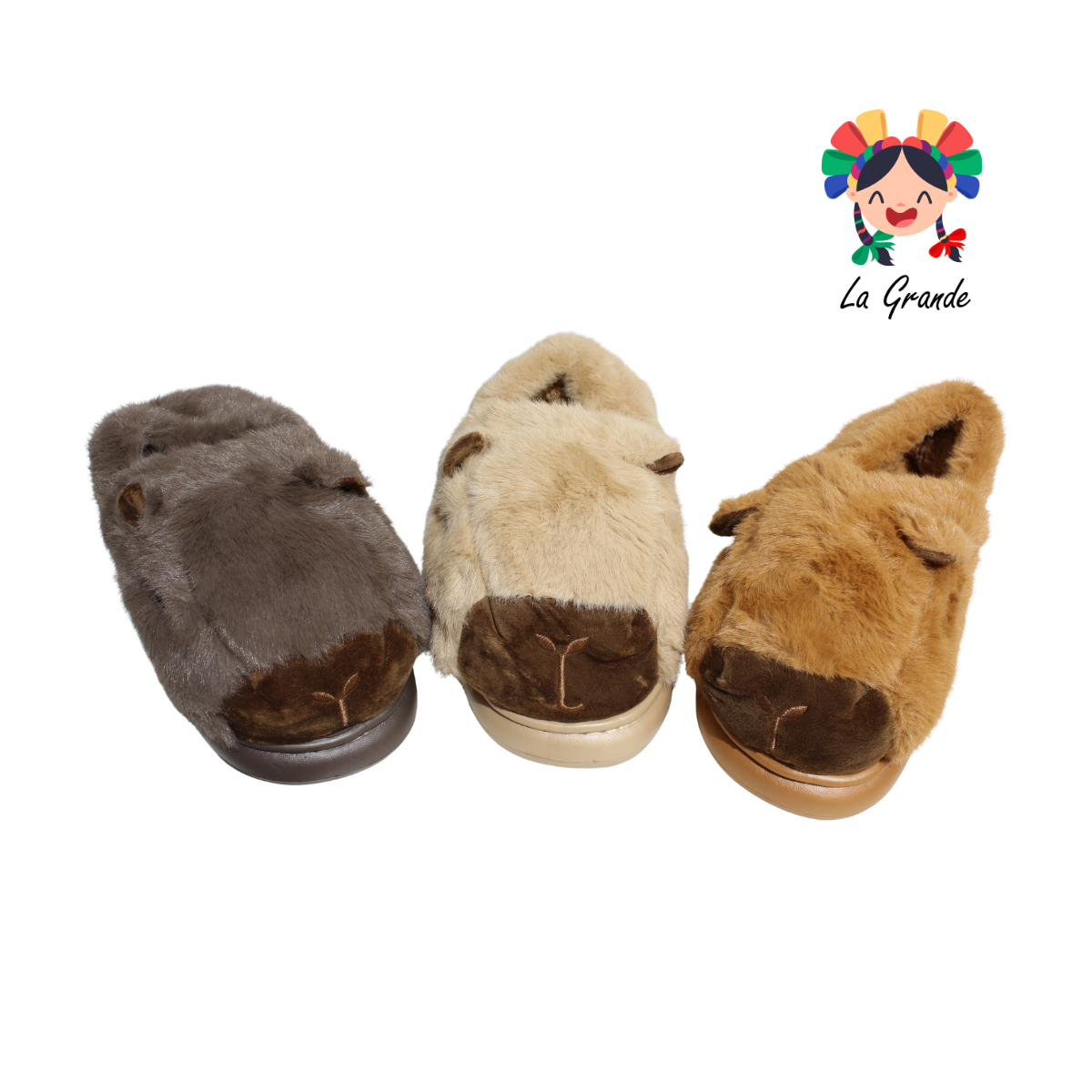 A-5038 ZXXG Multicolor Capibara Pantufla Afelpada para Dama y Joven