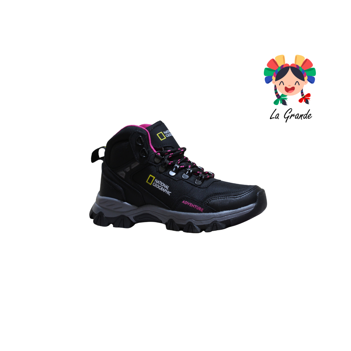 8211 NATIONAL GEOGRAPHIC Negro Fucsia Bota Montaña para Dama