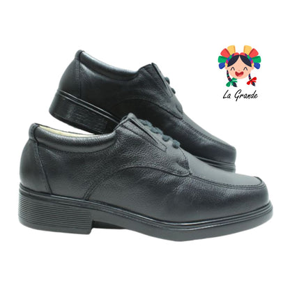 6607 BIO SHOES Negro Piel Zapato Confort para Caballero