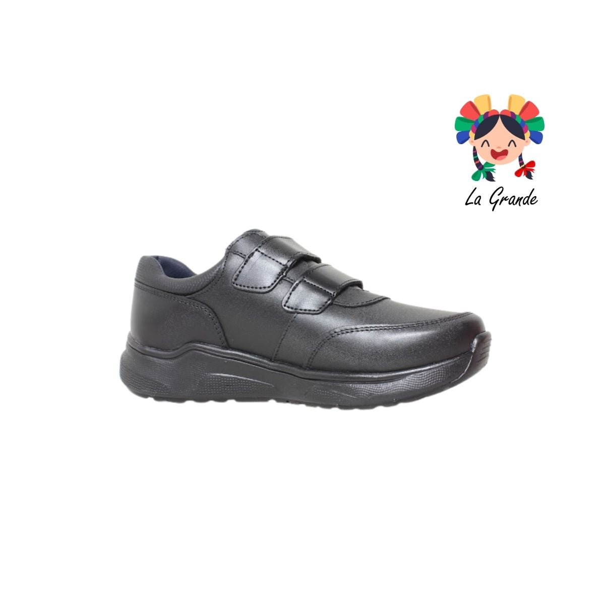 24342 YUYIN Negro Piel Zapato Escolar para Joven