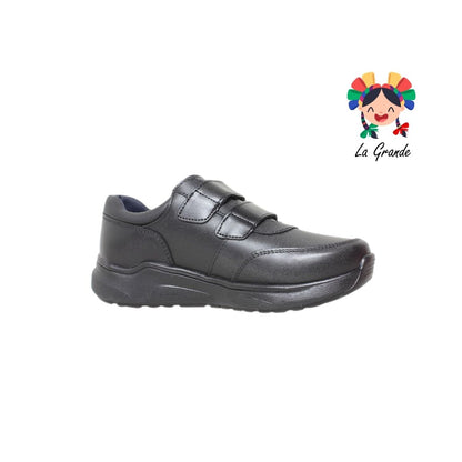 24342 YUYIN Negro Piel Zapato Escolar para Joven