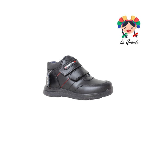 24352 YUYIN Negro Piel Zapato Escolar para Niño