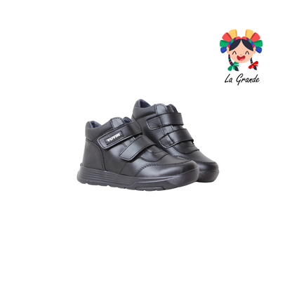 24421 YUYIN Negro Piel Zapato Escolar para Niño