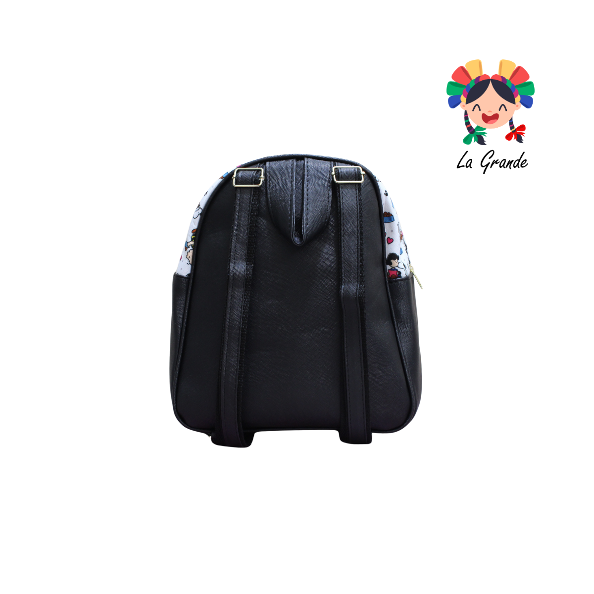 037 Perrito  LUCCIANA Mochila Casual Animada En Color Ngo/Bco para Niña y Dama