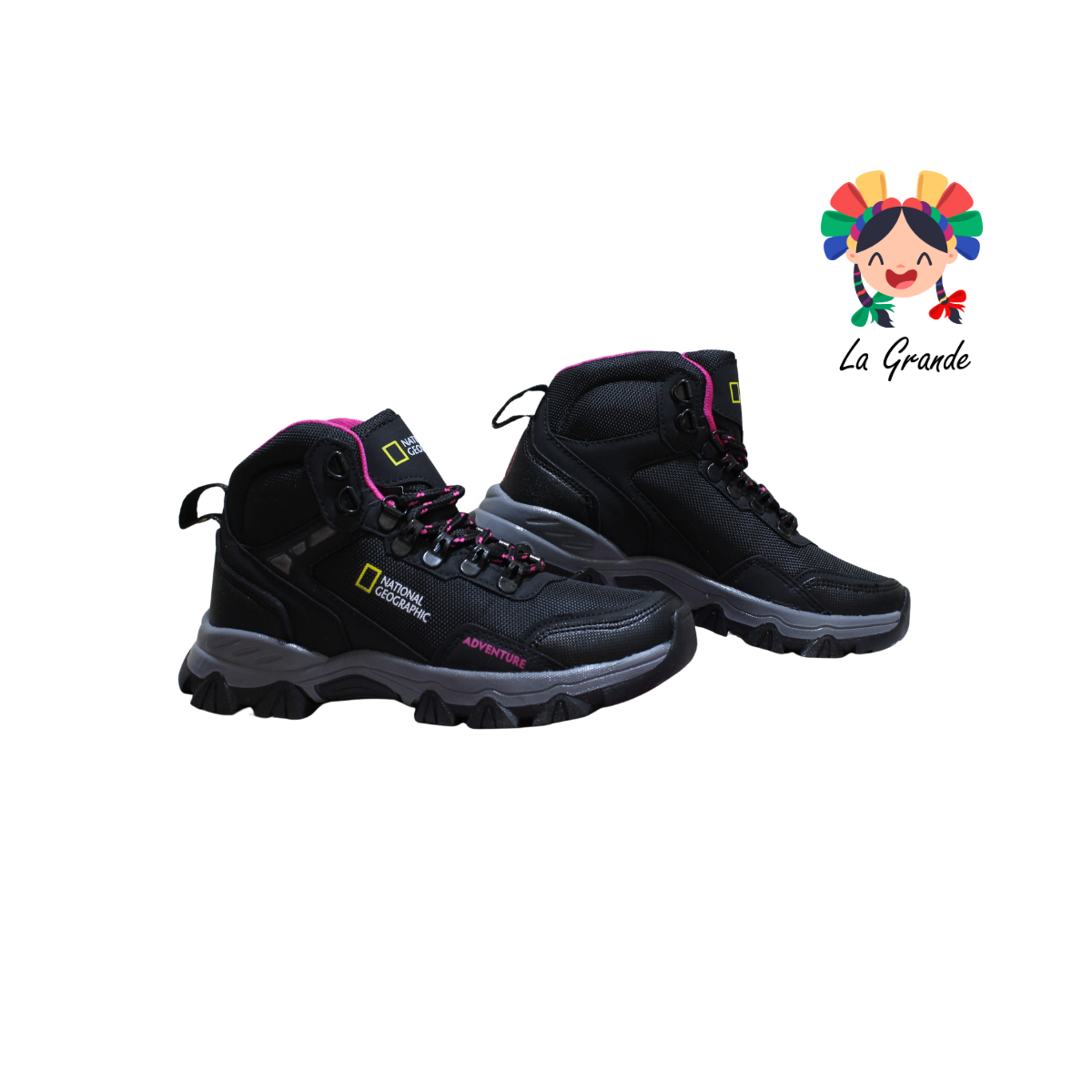 8211 NATIONAL GEOGRAPHIC Negro Fucsia Bota Montaña para Dama
