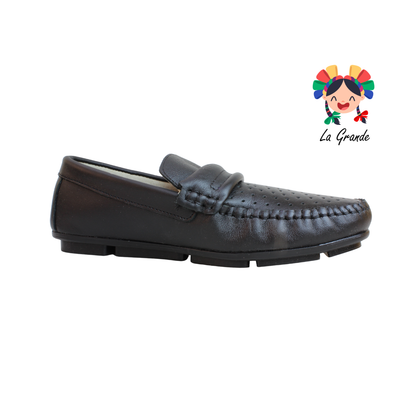 105 MIGUEL BECERRA Negro Piel Zapato Mocasín para Caballero