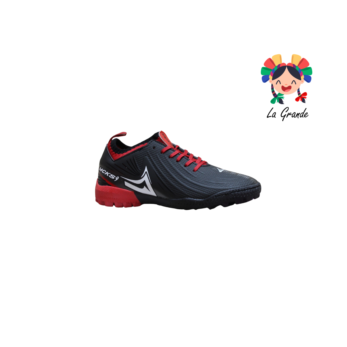 1280 MAYCKERS Negro Rojo Sint Tenis de Fútbol Rápido para Joven y Caballero
