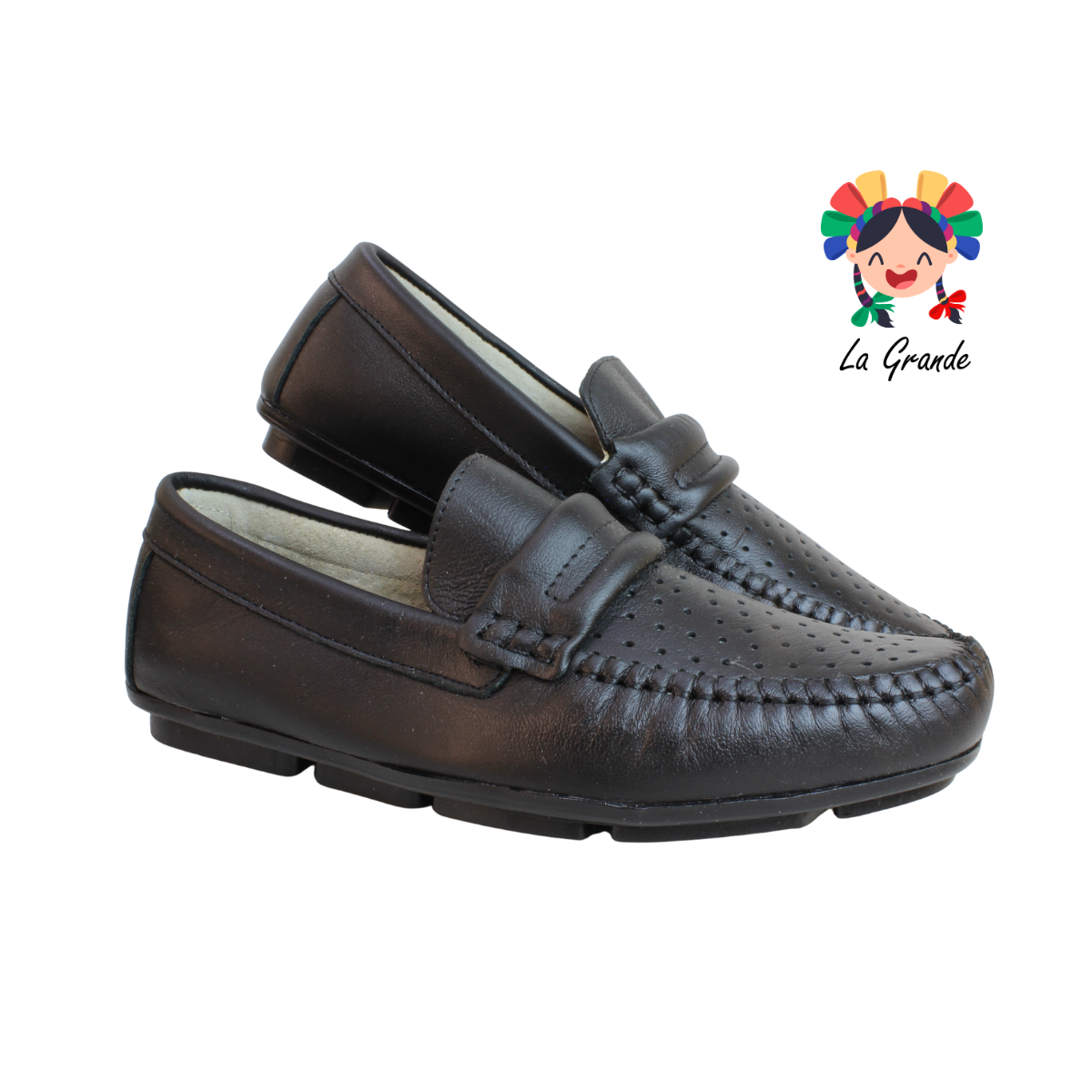 105 MIGUEL BECERRA Negro Piel Zapato Mocasín para Caballero