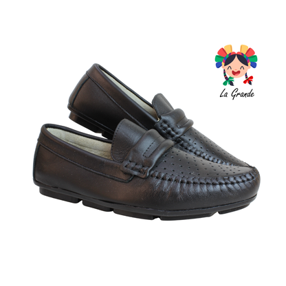 105 MIGUEL BECERRA Negro Piel Zapato Mocasín para Caballero