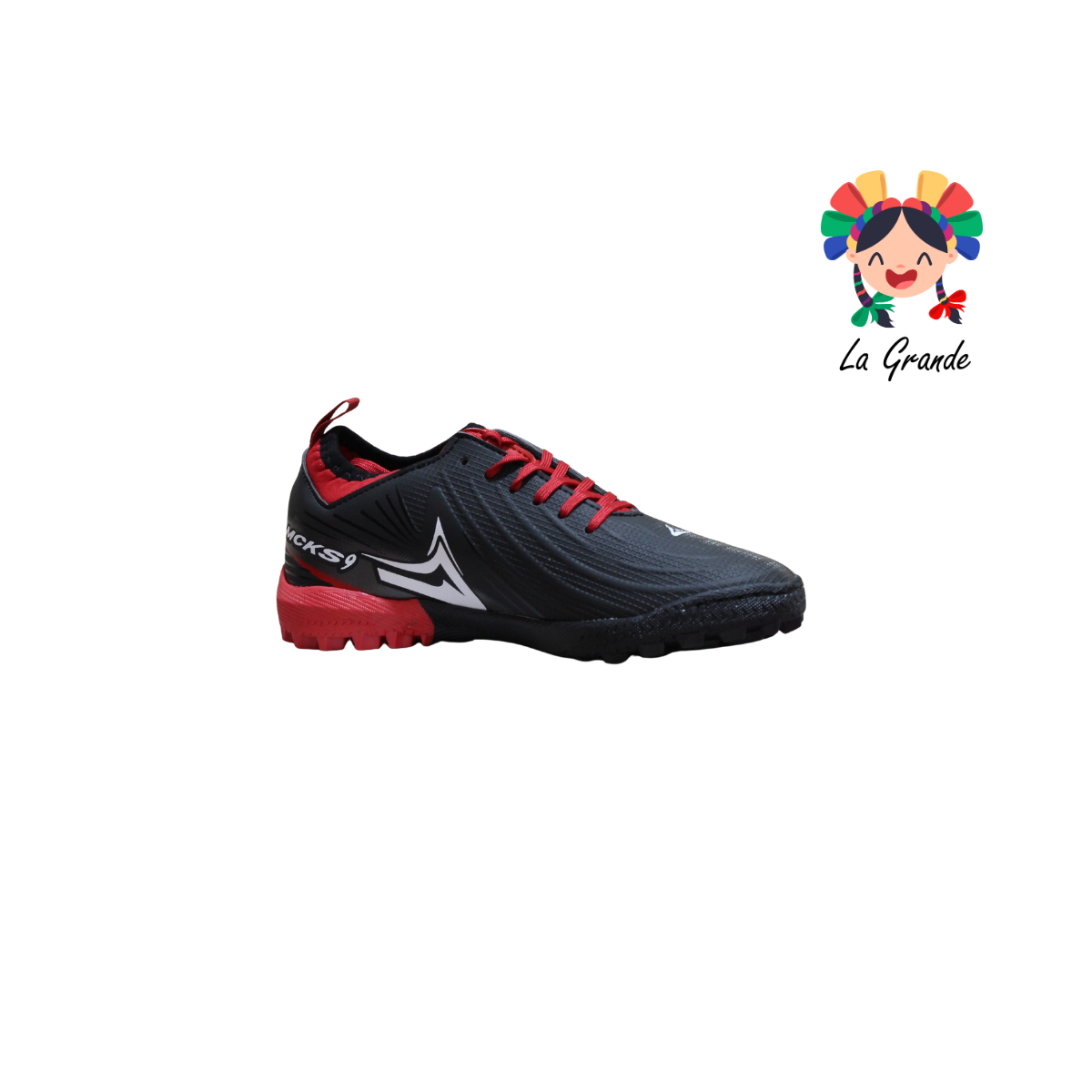 1280 MAYCKERS Negro Rojo Sint Tenis de Fútbol Rápido para Joven y Caballero