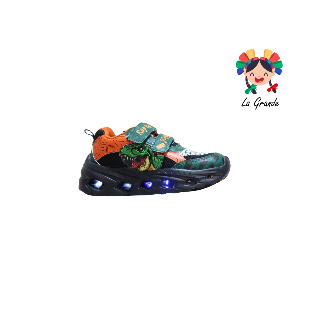 22040 Rex ROJO ARANDANO Ngo Vde Nja Sint Tenis Casual con Luz Led para Niño