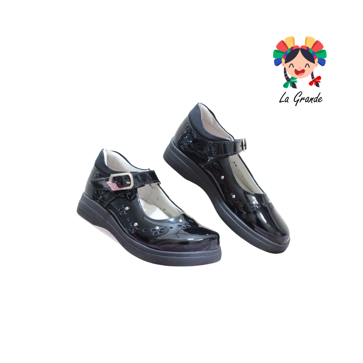 2730 MIA Negro Charol Zapato Escolar para Niña