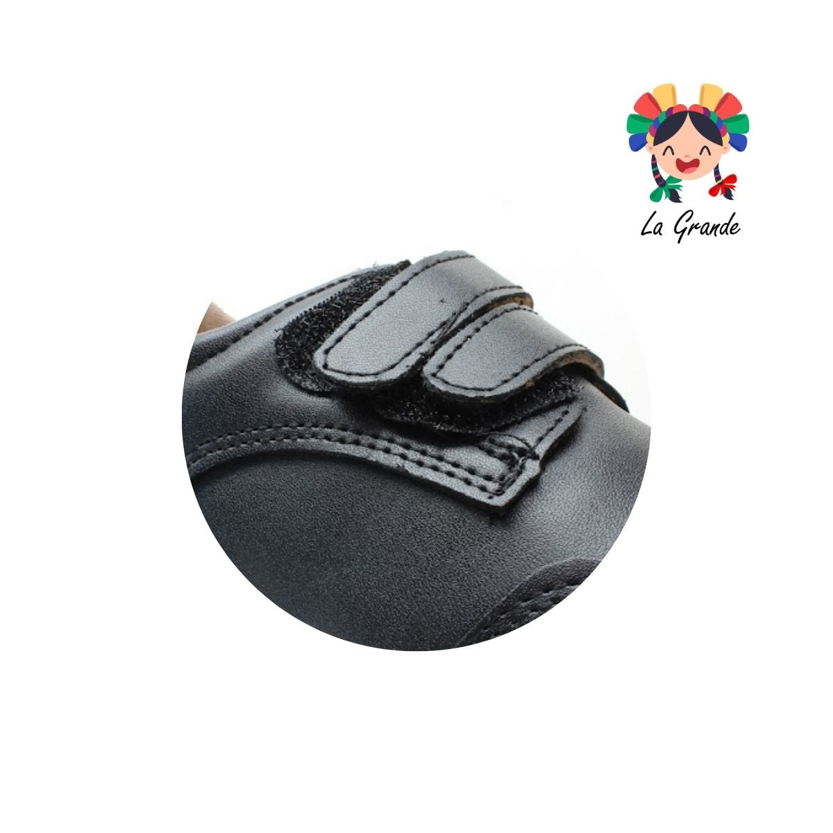 25-250 GG Negro Napa Zapato Escolar para Niño