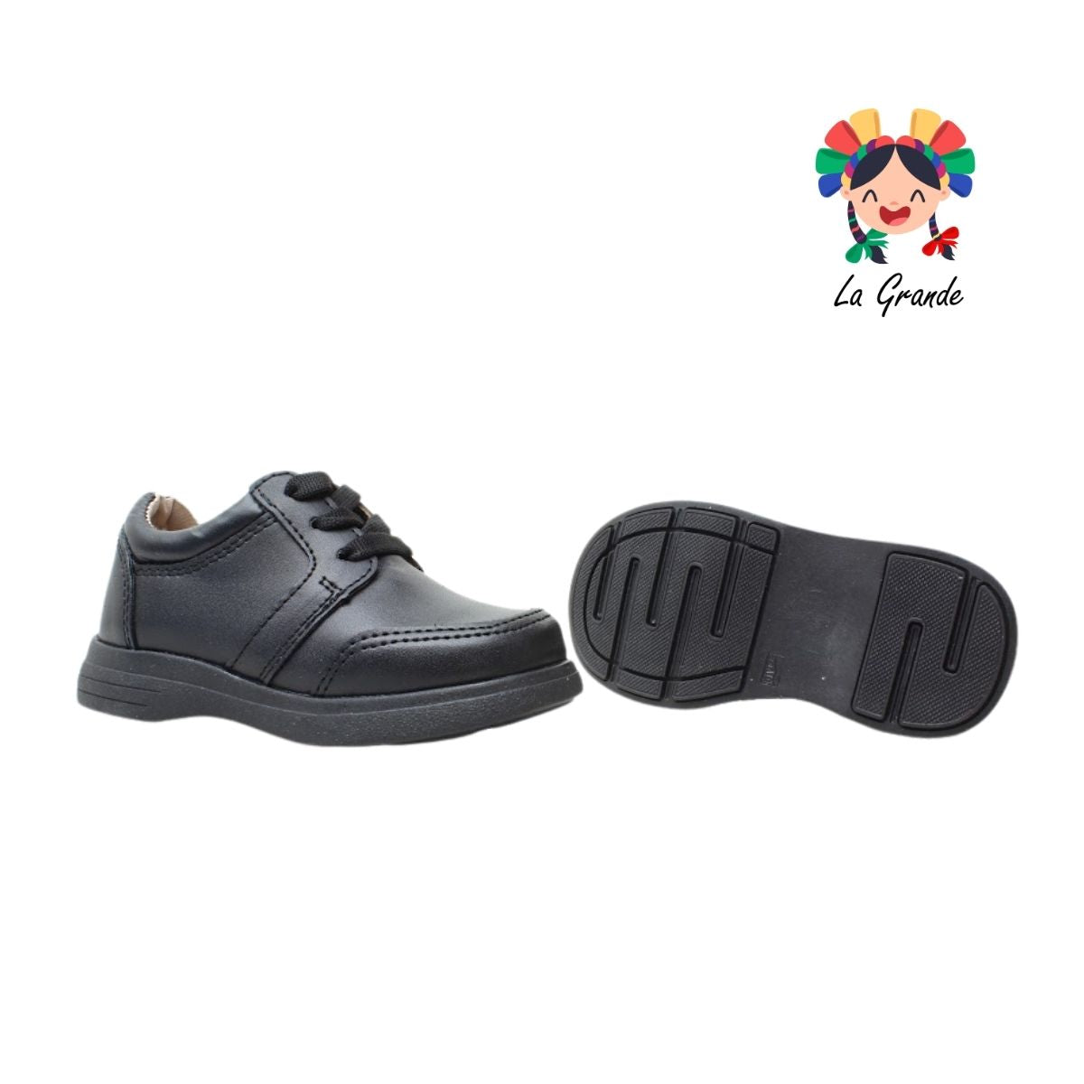 25-251 GG Negro Napa Zapato Escolar para Niño