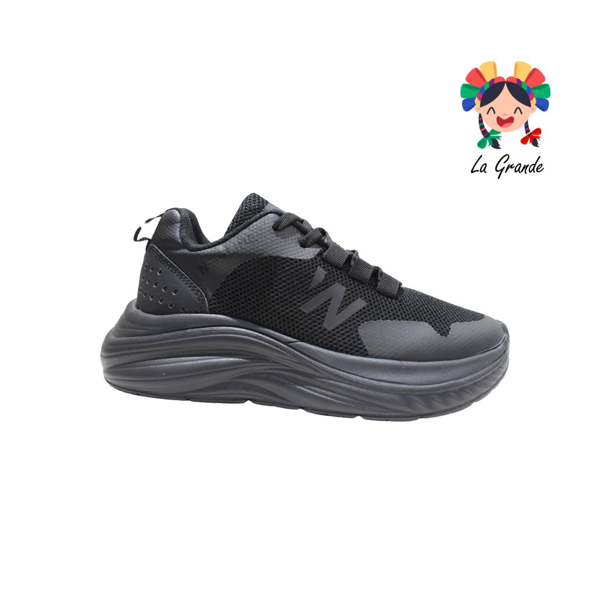 S15 NEW LINE Negro Negro Tipo Deportivo para Dama, Joven y Caballero