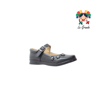 25-304 GG Negro Napa Zapato Escolar para Niña y Dama